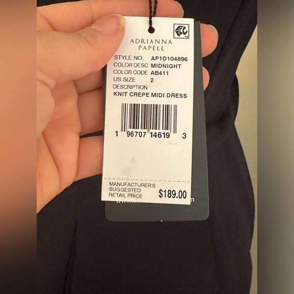 Adrianna Papell  Blue NWT Sleeveless Collard V Neck Fit & Flare Dress Sz 2. - Picture 9 of 16